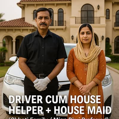 Driver cum House Helper + House Maid (Chhoti Family / Mian Biwi)