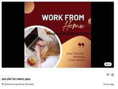 Online job for metric pass students