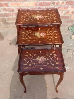 Elegant Hand-Painted Nested Tables Set (3 Pieces)