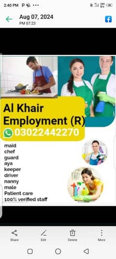 female staff required medical food  available