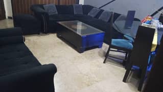 black velvet good condition sofa set 4 pcs