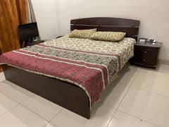 King size bed with side tables and dressing urgent sell
