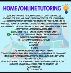 Home and online tuitions