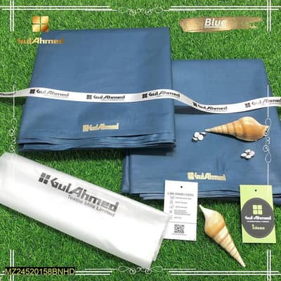 Premium Cotton Unstitched Suit – 4 Meter (Summer Blue)