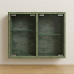Stylish Wall Rack with Mirror Doors & Glass Shelves – Premium Finish