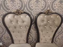 Chair pair /pure wooden /velvet poshish