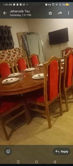 dinning table with 8 chairs