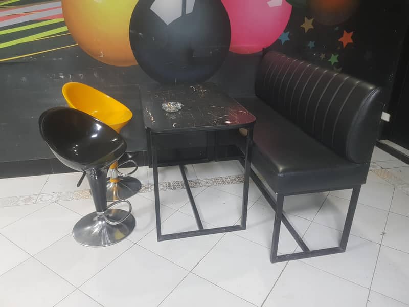 2 stools 1 bench and a coffee table 0