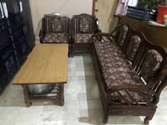 Sofa set + Wooden Table