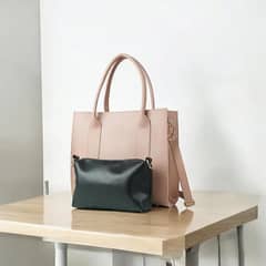 "Stylish PU Leather HandBags For Women : Set of 2" Multiple Colours: