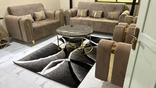 7Seats sofa set slide used  And Marble Table