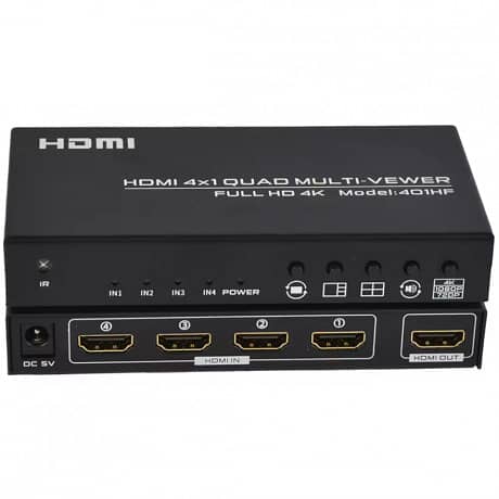 Multi-viewer 4x1 Switcher  HDMI Quad Screen Segmentati 5 Viewing Modes 8