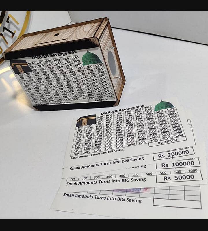 Umrah saving box with 5 diffrent stickers 0