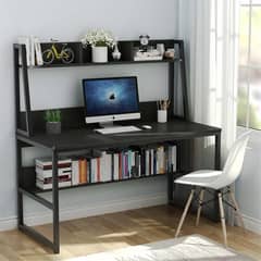 Modern Workstation Desk with Shelves – Minimal & Functional
