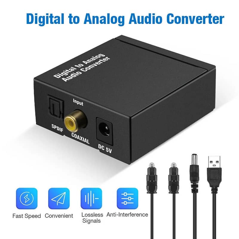 Toslink Optical DAC Digital SPDIF Optical to Analog LR,RCA Converter 9