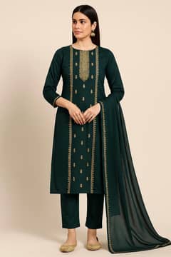 latest Pakistani suits for designer cotton collection 3 piece suits