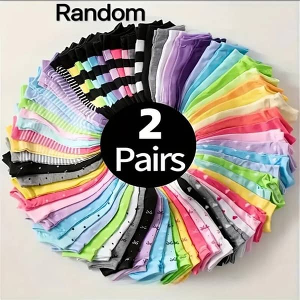 Set of Unisex Short Socks in Various Pack Sizes (2, 4, 5, 6, 10) – Cotton No-Show Ankle Socks for Casual and Business Wear, Suitable for All Ages in Random Colors