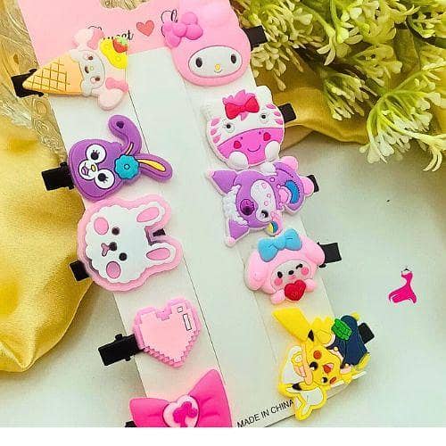 Kawaii Cartoon Character Hair Clips Set – Colorful and Fun Hair Accessories for Kids