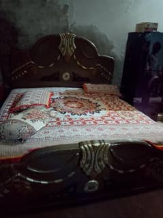 bed with spring mattress