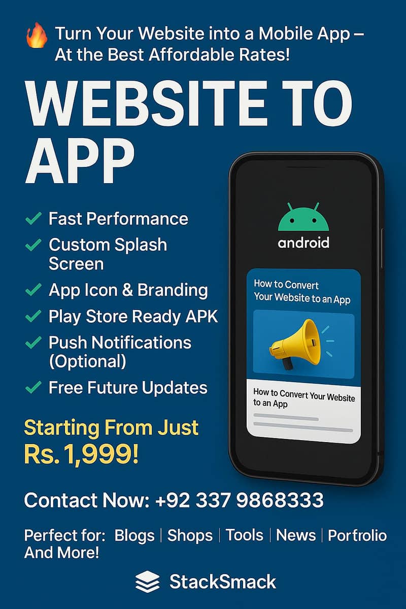  Convert Your Website Into an Android App – Just Rs. 1,999! 0
