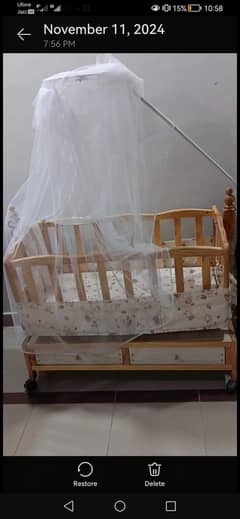 baby swing and bed