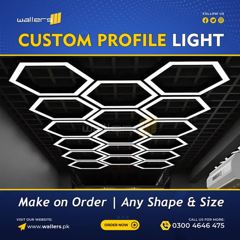 Custom Profile Hanging Linear Light | Any Shape and Size 1