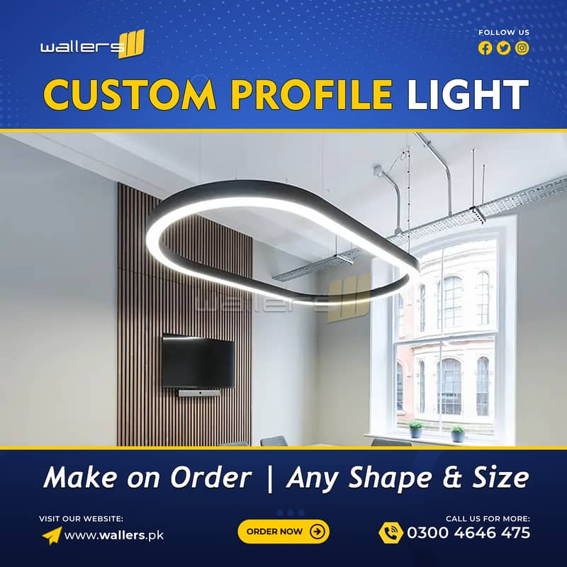 Custom Profile Hanging Linear Light | Any Shape and Size 3