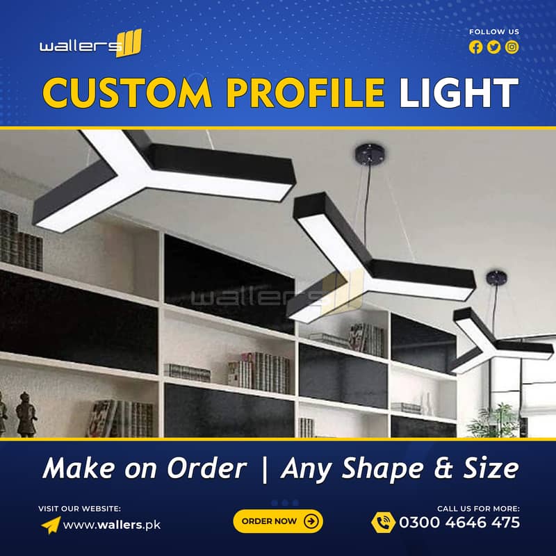 Custom Profile Hanging Linear Light | Any Shape and Size 5