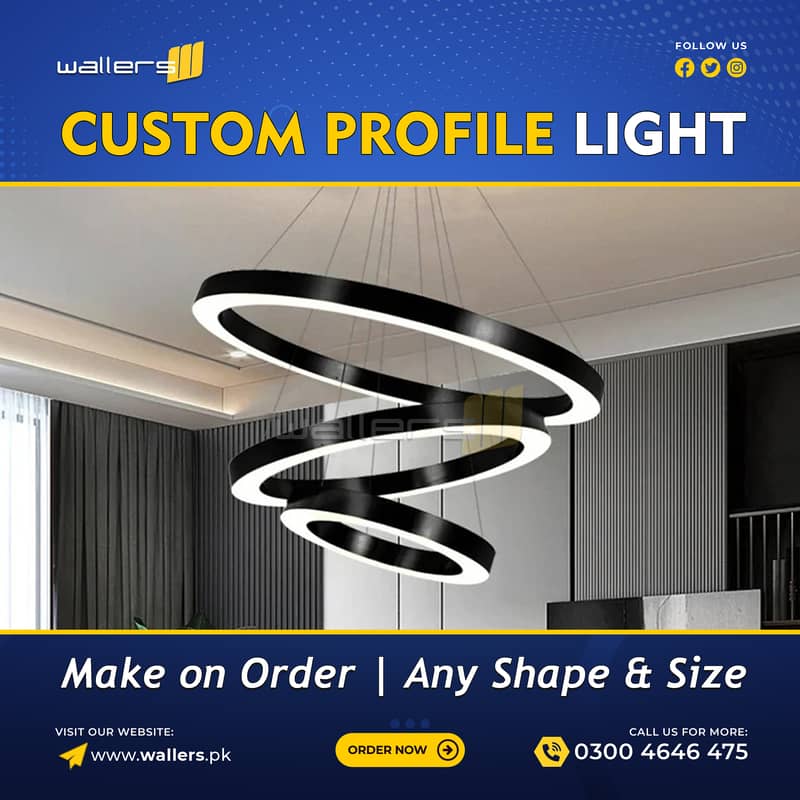 Custom Profile Hanging Linear Light | Any Shape and Size 8