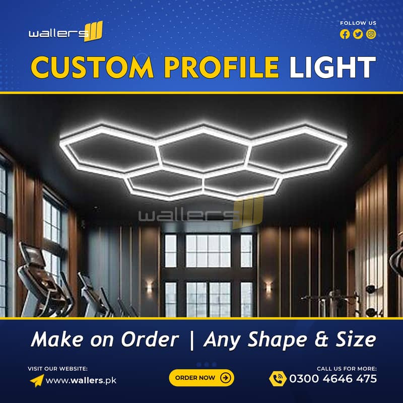 Custom Profile Hanging Linear Light | Any Shape and Size 9