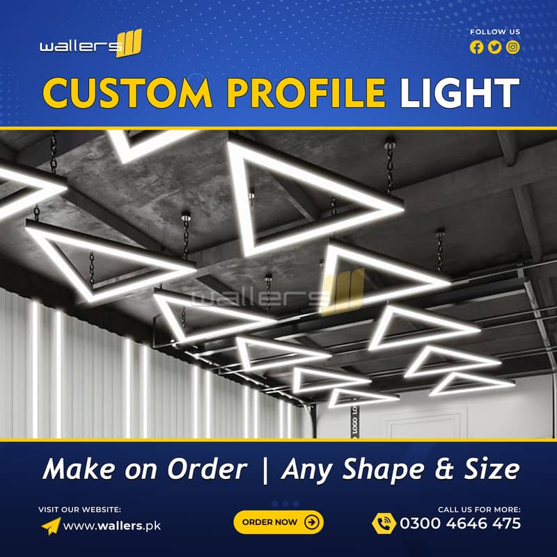 Custom Profile Hanging Linear Light | Any Shape and Size 10