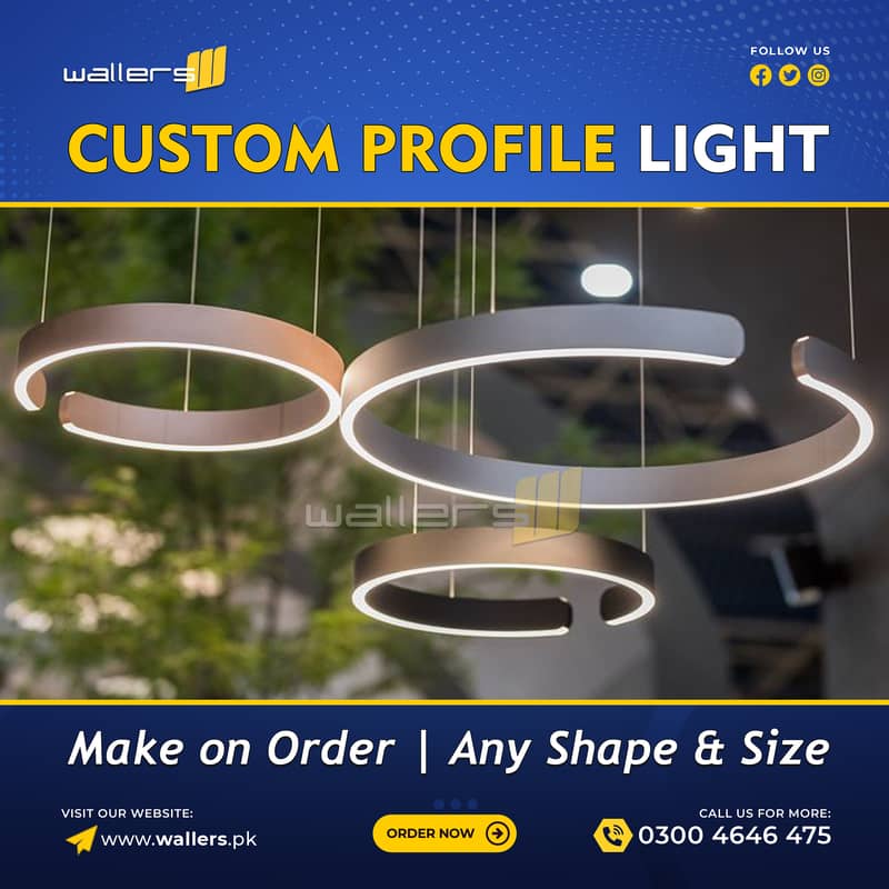Custom Profile Hanging Linear Light | Any Shape and Size 11