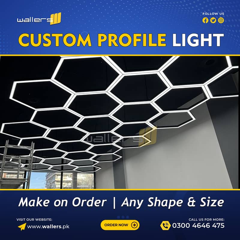 Custom Profile Hanging Linear Light | Any Shape and Size 12