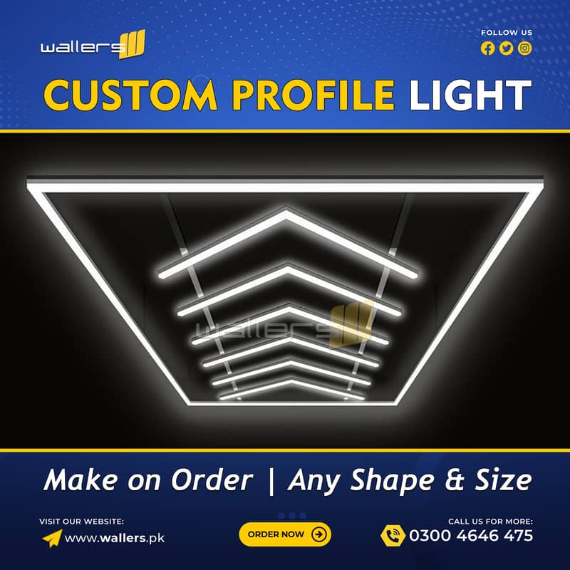 Custom Profile Hanging Linear Light | Any Shape and Size 13