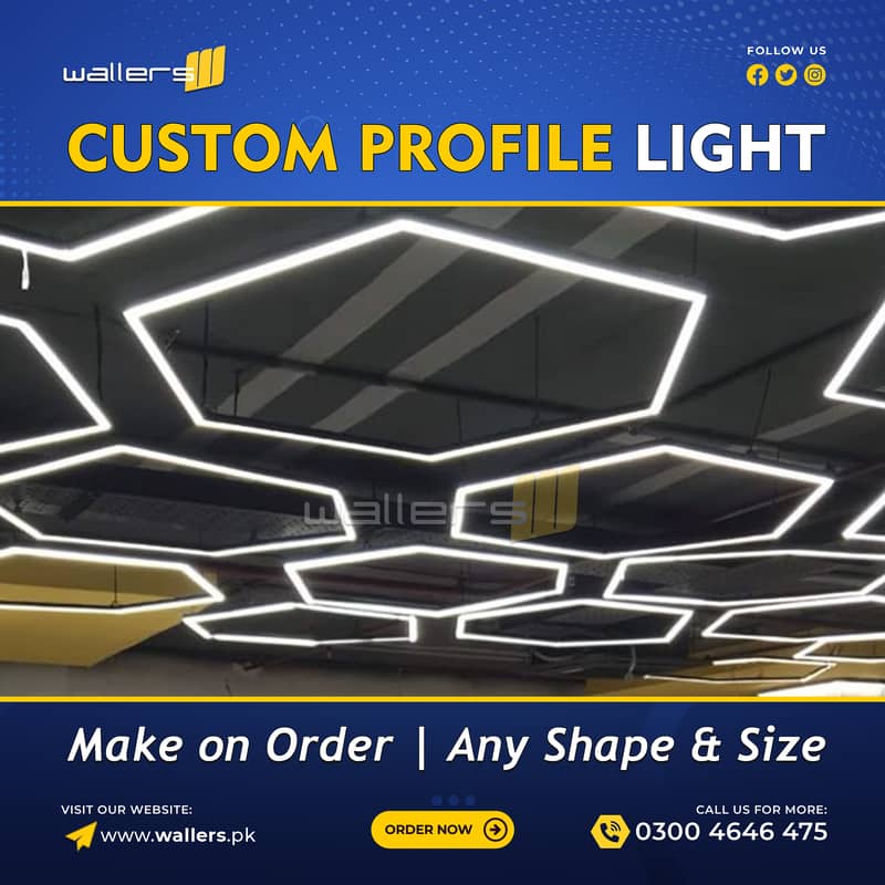 Custom Profile Hanging Linear Light | Any Shape and Size 14