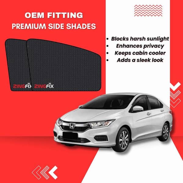 Zingfix Premium Mesh Foldable Side Window Shades for Honda City (2023-2025)