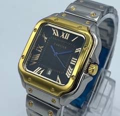 Men's stainless steel analogue watch