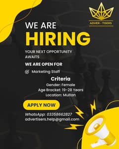 Female staff needed for digital marketing company