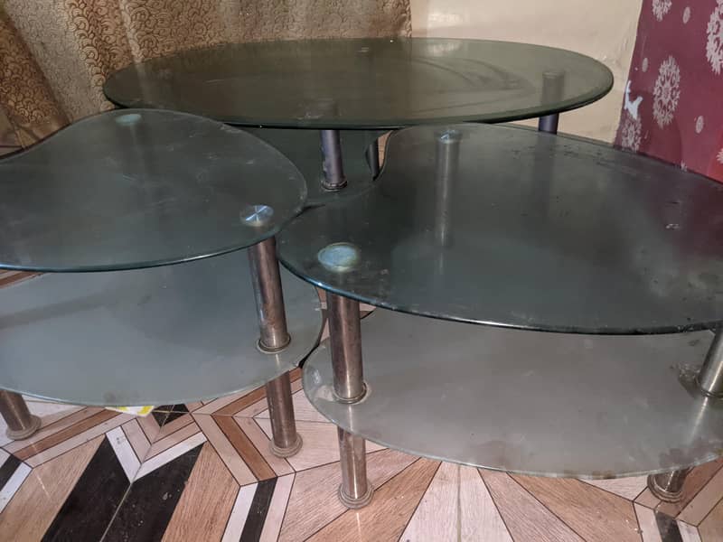 Center Table with two side tables. 1