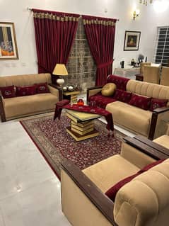 Beautiful Vintage Style Sofa with copper inlay carving