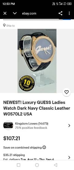 guesses and Timex original brand watch for women with code