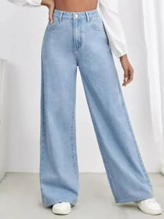 ZARA High-Waisted Light Blue Wide-Leg Jeans (2 months old)