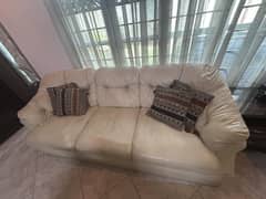 Beige/White 7 Seater Sofa Set Used