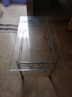 center table steel pipe with glass