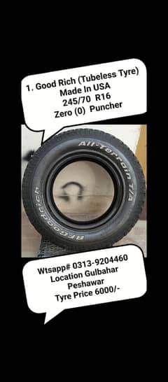 3Nos of Japanese Tubeless Tyres available at Peshawar read ad