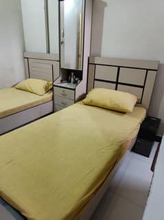 2 Single Beds with mattress and dressing table