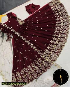 3 pcs woman's stitched shamoz silk embroid Maxi free delivery 