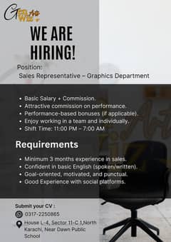 We are hiring Sales Representative