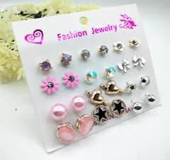 Alloy Earrings pack of 12 free delivery cash on delivery
