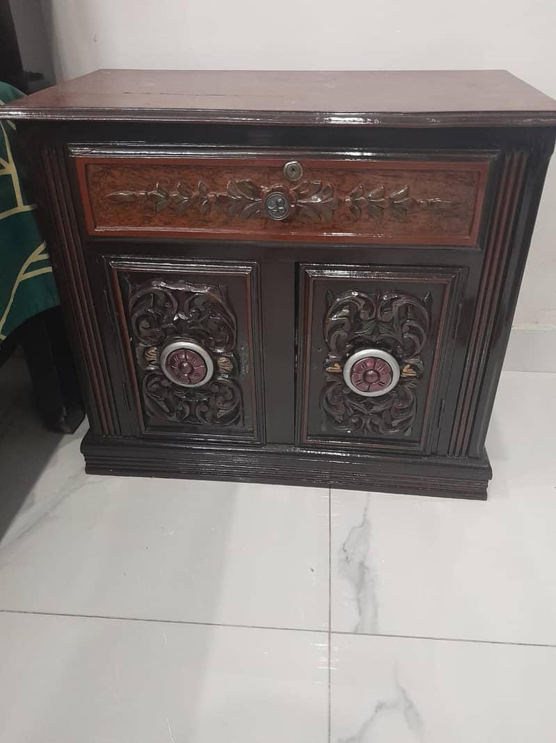 bed with side table and dressing table 0